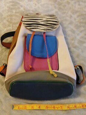 Soruka multicolored leather and animal print backpack